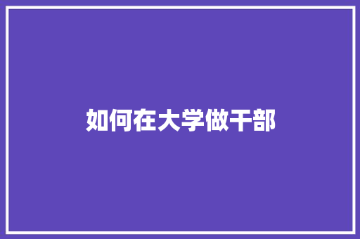 如何在大学做干部