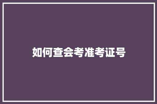 如何查会考准考证号