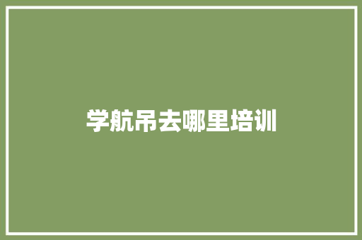 学航吊去哪里培训
