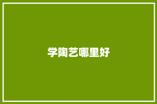 学陶艺哪里好