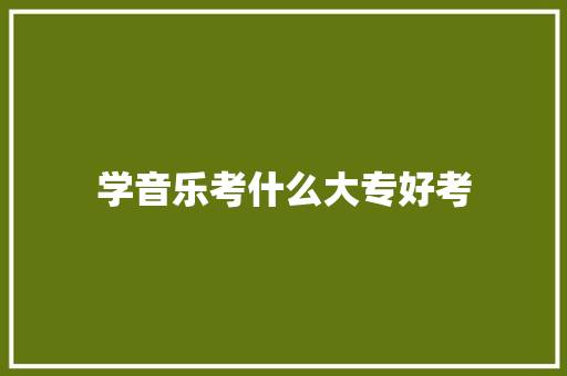 学音乐考什么大专好考