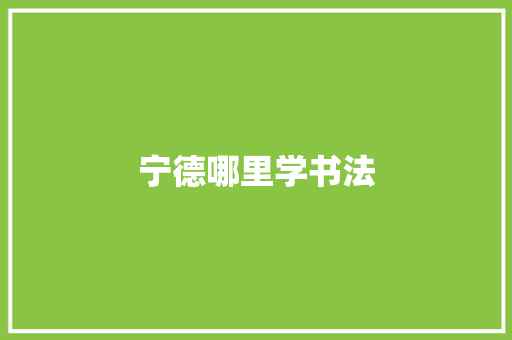 宁德哪里学书法 简历范文