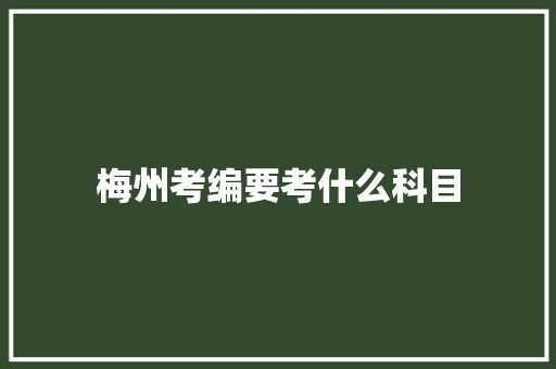梅州考编要考什么科目