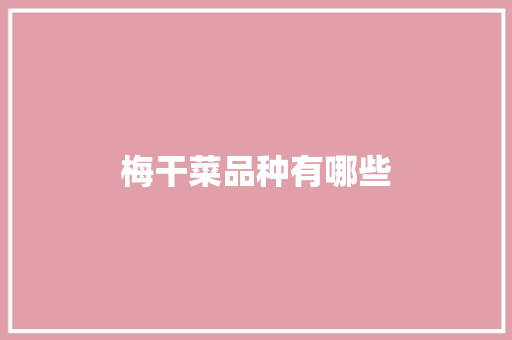 梅干菜品种有哪些