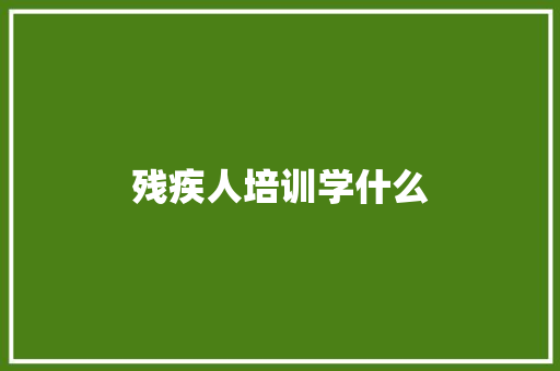 残疾人培训学什么