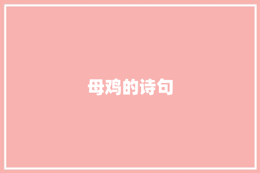 母鸡的诗句