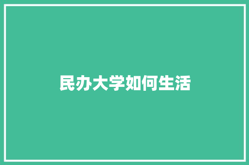 民办大学如何生活
