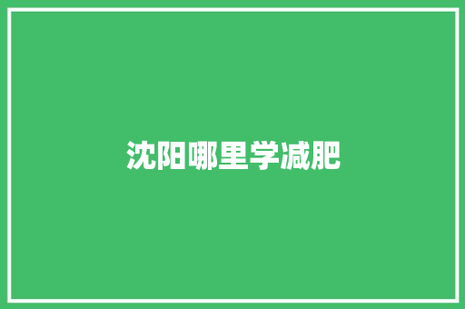 沈阳哪里学减肥