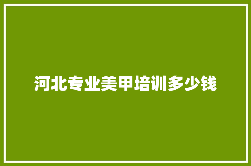 河北专业美甲培训多少钱 商业计划书范文