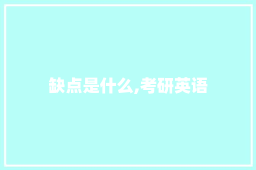 缺点是什么,考研英语
