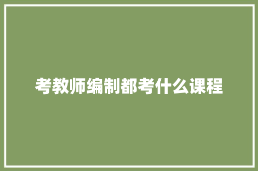 考教师编制都考什么课程