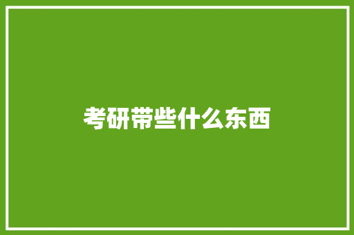 考研带些什么东西