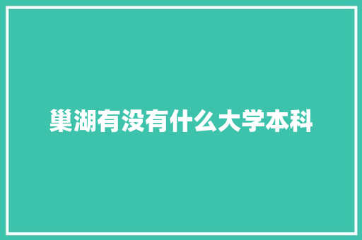 巢湖有没有什么大学本科 求职信范文
