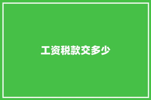 工资税款交多少