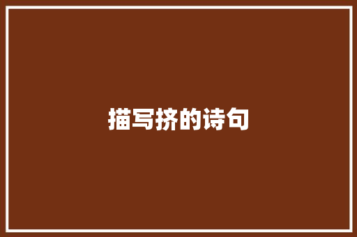 描写挤的诗句