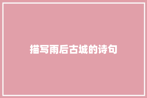 描写雨后古城的诗句