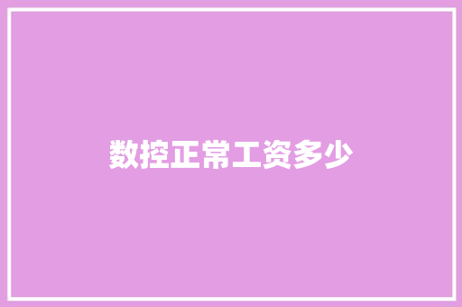 数控正常工资多少 记叙文范文