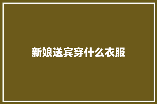 新娘送宾穿什么衣服