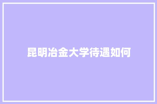 昆明冶金大学待遇如何