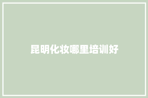 昆明化妆哪里培训好