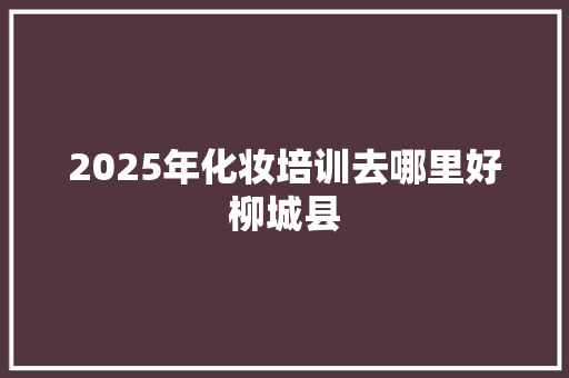 2025年化妆培训去哪里好柳城县