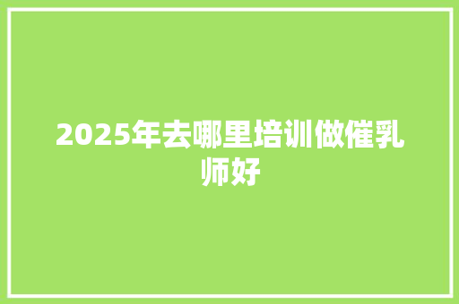 2025年去哪里培训做催乳师好 说明文范文