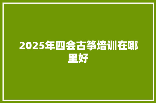 2025年四会古筝培训在哪里好