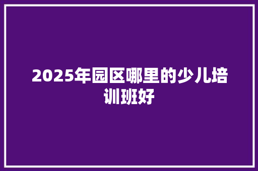 2025年园区哪里的少儿培训班好