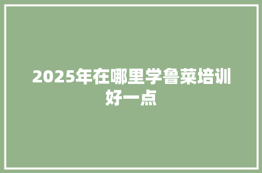 2025年在哪里学鲁菜培训好一点 记叙文范文