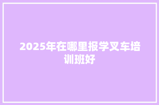2025年在哪里报学叉车培训班好 说明文范文