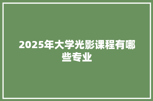 2025年大学光影课程有哪些专业 简历范文