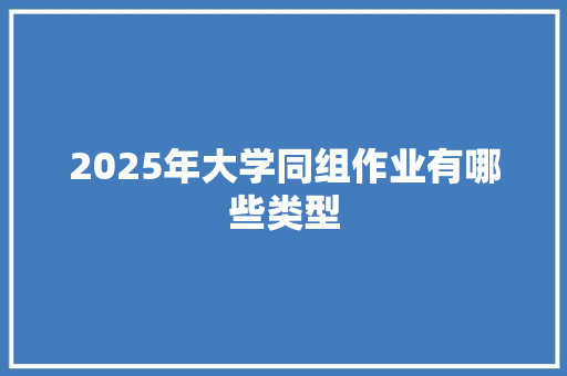 2025年大学同组作业有哪些类型