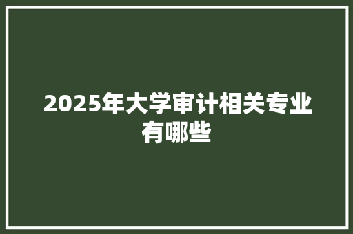 2025年大学审计相关专业有哪些 应用文范文