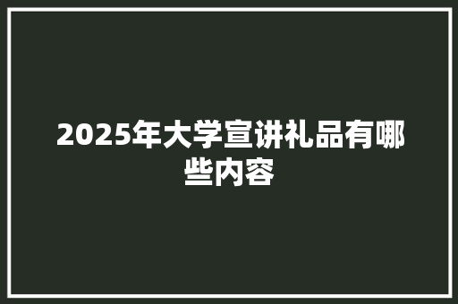 2025年大学宣讲礼品有哪些内容