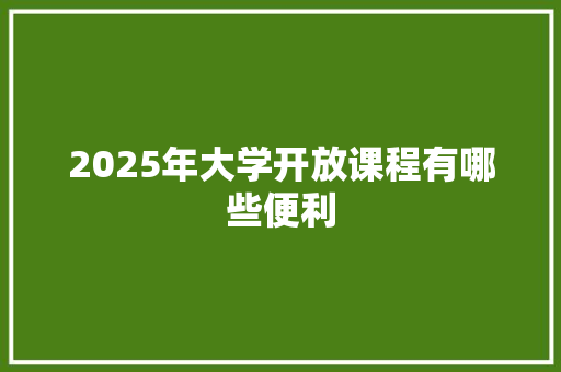 2025年大学开放课程有哪些便利 记叙文范文