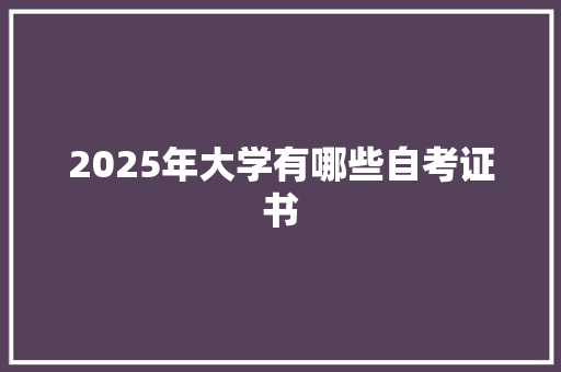 2025年大学有哪些自考证书 记叙文范文