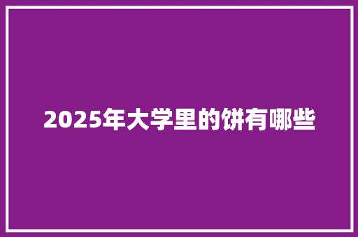 2025年大学里的饼有哪些