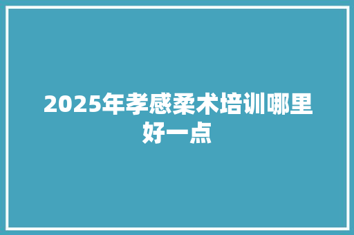 2025年孝感柔术培训哪里好一点
