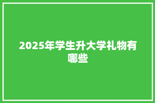 2025年学生升大学礼物有哪些