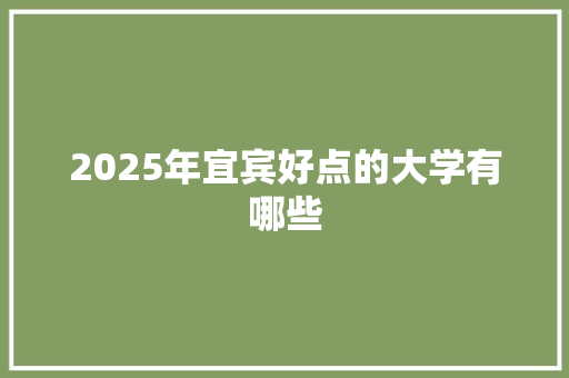 2025年宜宾好点的大学有哪些 演讲稿范文