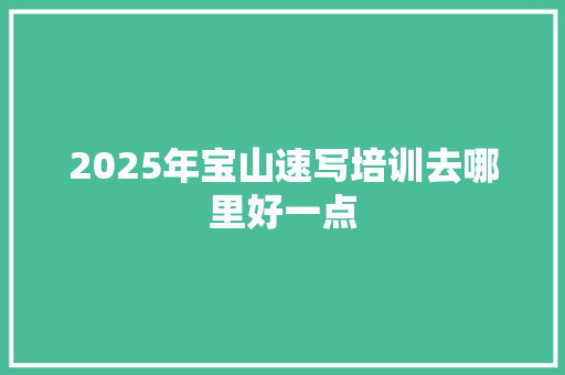 2025年宝山速写培训去哪里好一点