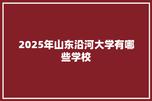 2025年山东沿河大学有哪些学校 记叙文范文