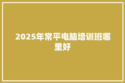 2025年常平电脑培训班哪里好