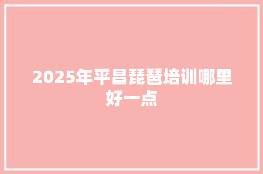 2025年平昌琵琶培训哪里好一点