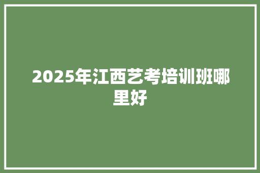 2025年江西艺考培训班哪里好