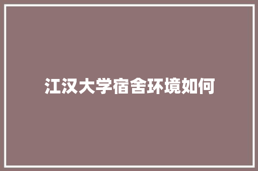 江汉大学宿舍环境如何 应用文范文