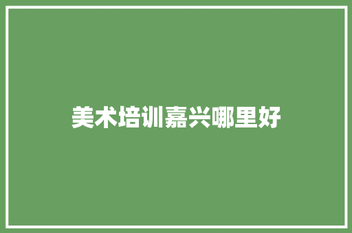美术培训嘉兴哪里好