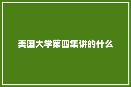 美国大学第四集讲的什么