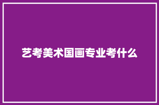 艺考美术国画专业考什么