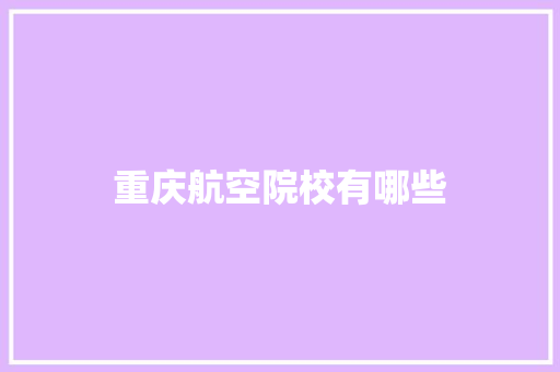 重庆航空院校有哪些 记叙文范文